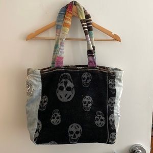 Salvage Sacs Custom Beach Bag made from vintage designer towels & recycled denim